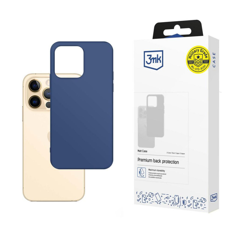 Funda 3MK Matt Case para Apple iPhone 13 Pro, azul (blueberry)