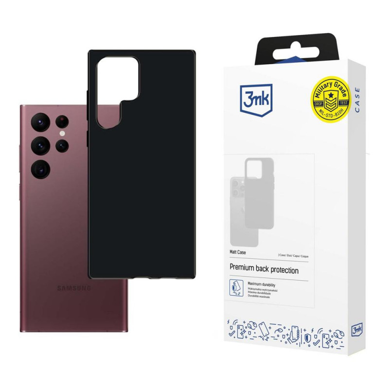 Funda 3MK Matt Case para Samsung Galaxy S22 Ultra (3MK3448BLK), negra
