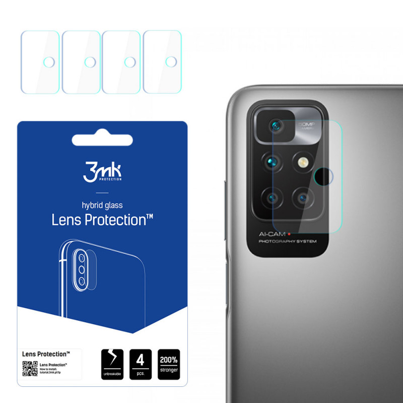 Protector de lentes de cámara 3MK Lens Protect para Xiaomi Redmi 10 2022 (4 uds.)