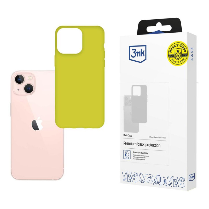 Funda para teléfono 3MK Matt Case Apple iPhone 14, verde lima