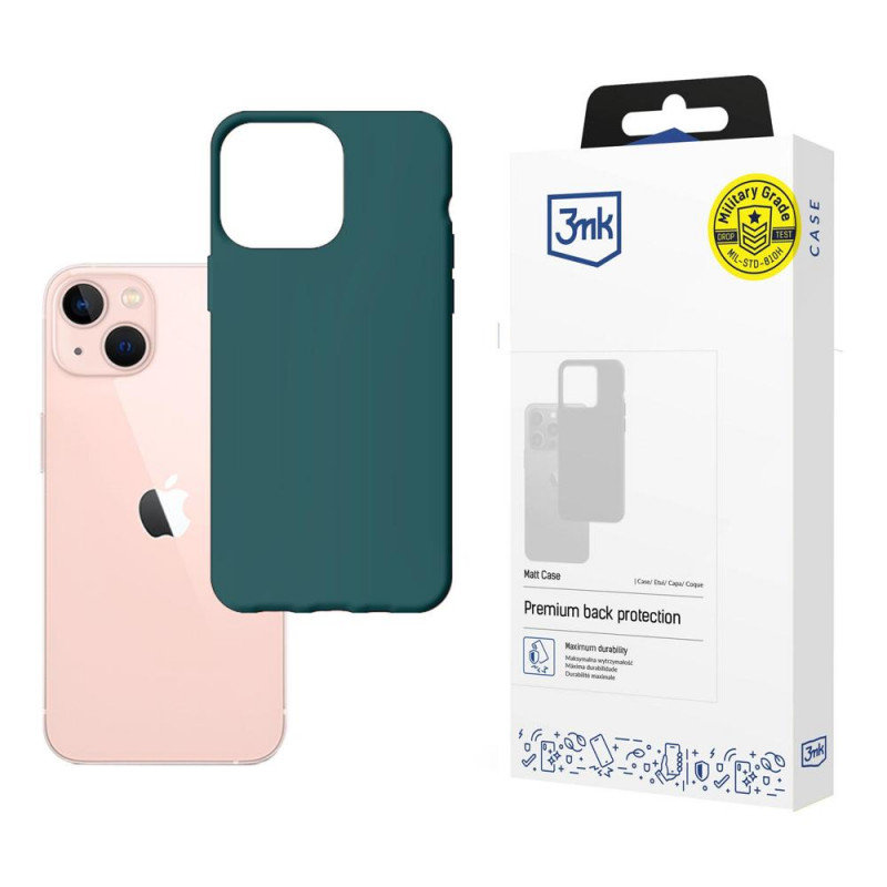 Funda 3MK Matt Case para Apple iPhone 14 Plus / 15 Plus, verde oscuro