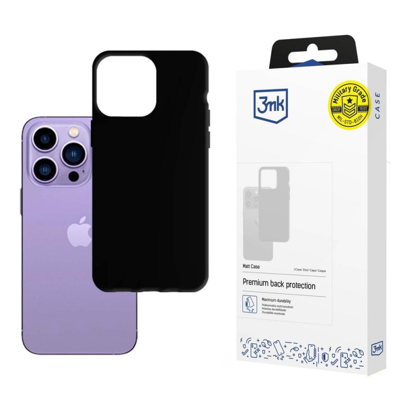Funda 3MK Matt Case 3MK4039 para Apple iPhone 14 Pro, negra