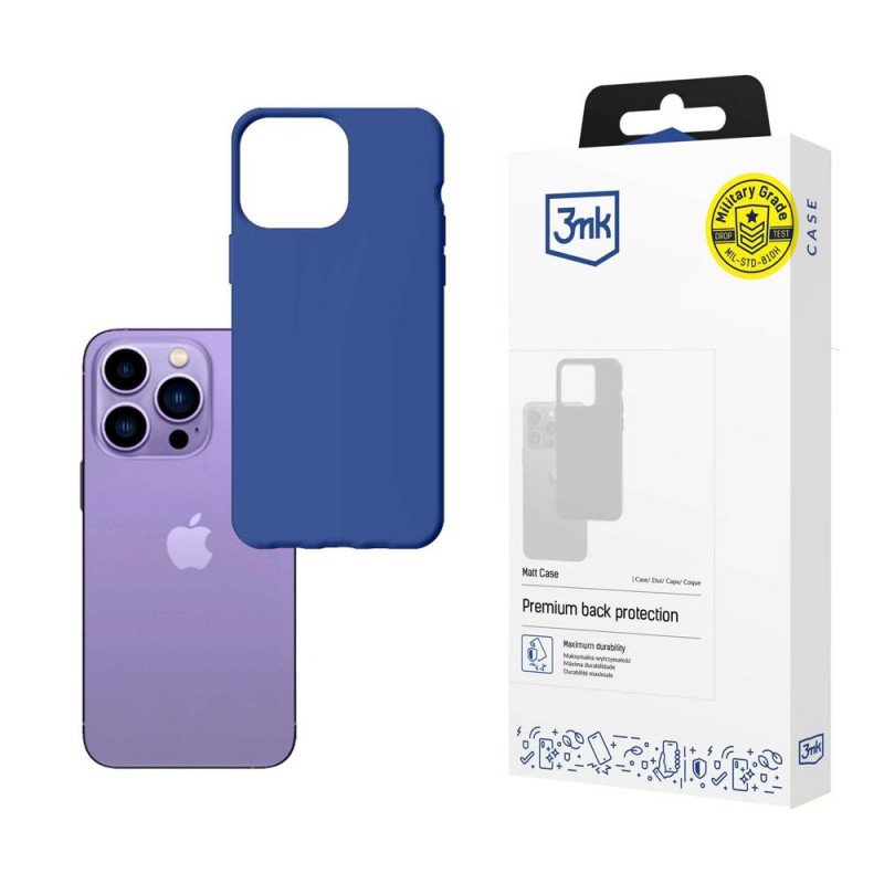Funda 3MK Matt Case 3MK4040 para Apple iPhone 14 Pro, azul