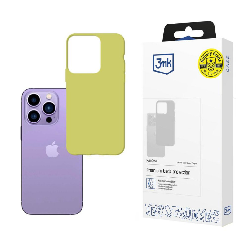 Funda 3MK Matt Case para Apple iPhone 14 Pro Max, verde lima