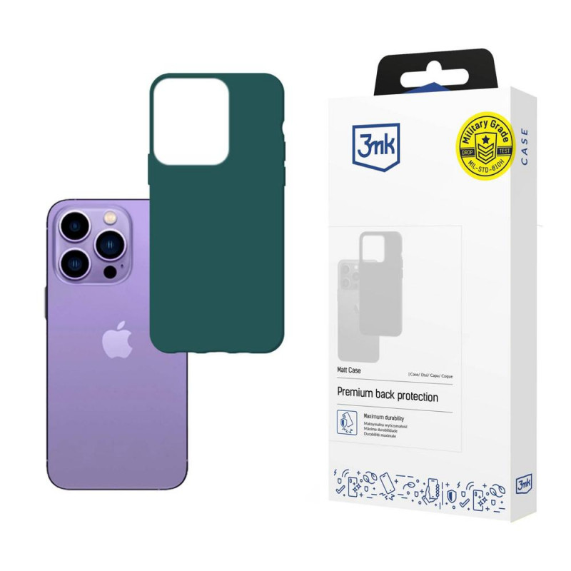 Funda 3MK Matt Case 3MK4049 para Apple iPhone 14 Pro Max, verde oscuro
