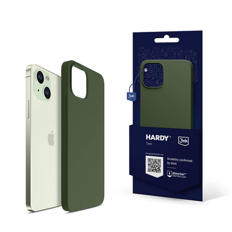Funda 3MK Hardy Case MagSafe para Apple iPhone 15 Plus / 14 Plus, verde alpino