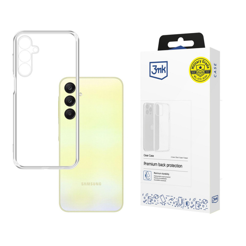 Funda transparente 3MK Clear Case para Samsung Galaxy A25 5G, transparente