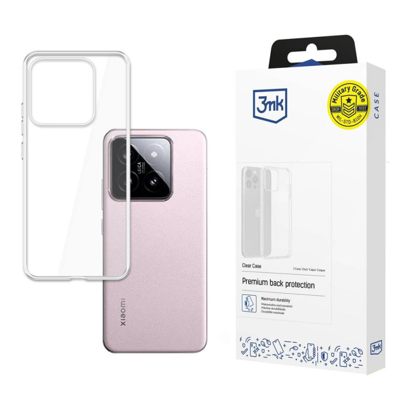 Funda transparente 3MK Clear Case 3MK5490 para Xiaomi 14, Transparente