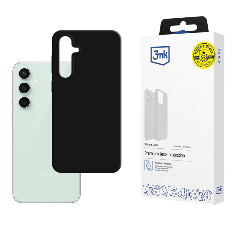 Funda de silicona 3MK para Samsung Galaxy S23 FE, negra