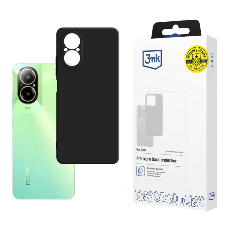 Funda 3MK Matt Case para Realme C67, negra