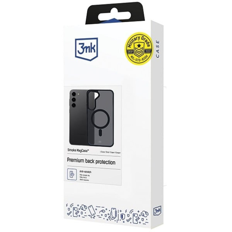 Funda 3MK Smoke MagCase con MagSafe para Samsung Galaxy S24, Semitransparente