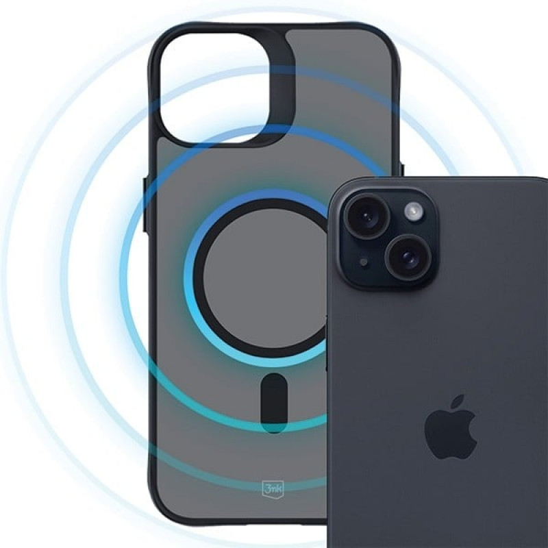 Funda 3MK Smoke MagCase con MagSafe para Apple iPhone 15 Plus, Semitransparente (156048-0)