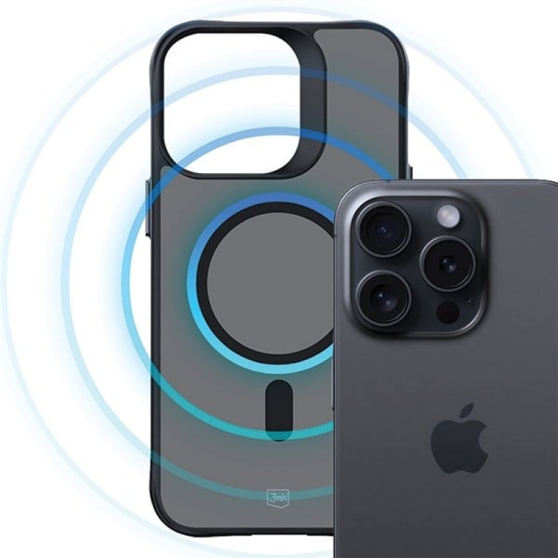 Funda 3MK Smoke MagCase con MagSafe para Apple iPhone 15 Pro, semitransparente