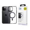 Funda 3MK Satin Armor MagCase con MagSafe para Apple iPhone 12 Pro Max, transparente con marco negro
