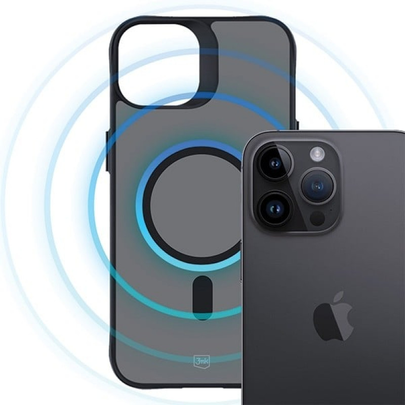 Funda 3MK Smoke MagCase con MagSafe para Apple iPhone 14 Pro, semitransparente