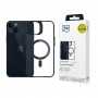 Funda 3MK Satin Armor MagCase con MagSafe para Apple iPhone 14 Plus, Transparente con Marco Negro (156076-0)