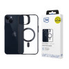 Funda 3MK Satin Armor MagCase con MagSafe para Apple iPhone 14 Plus, Transparente con Marco Negro (156076-0)