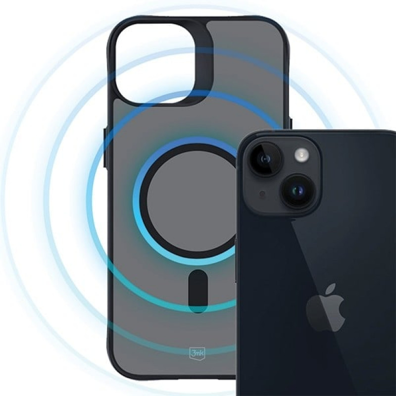 Funda 3MK Smoke MagCase con MagSafe para Apple iPhone 13 / 14, semitransparente