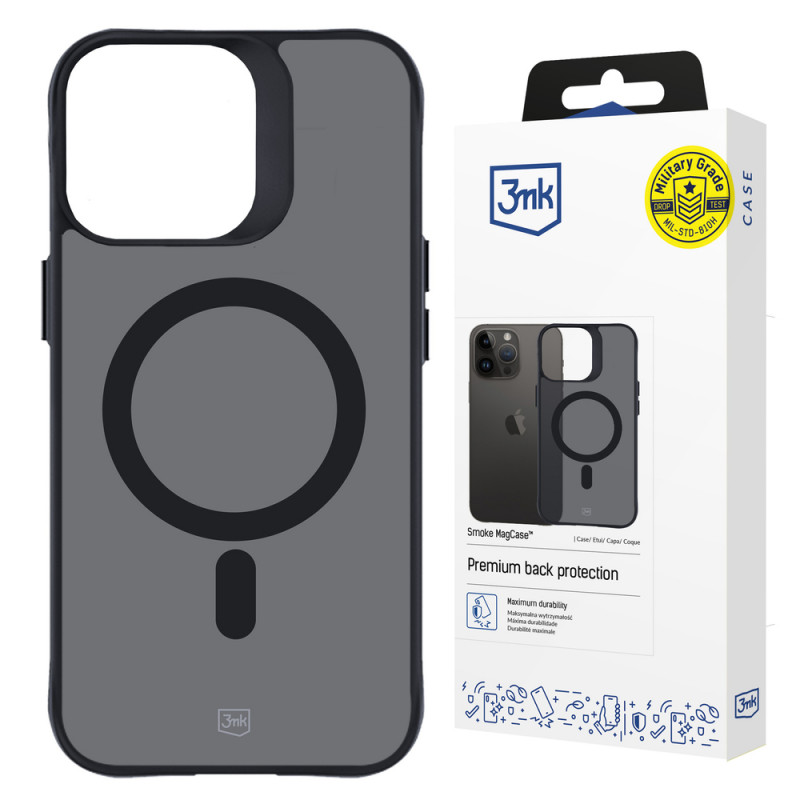 Funda 3MK Smoke MagCase con MagSafe para Apple iPhone 15 Pro Max, Semitransparente (156061-0)