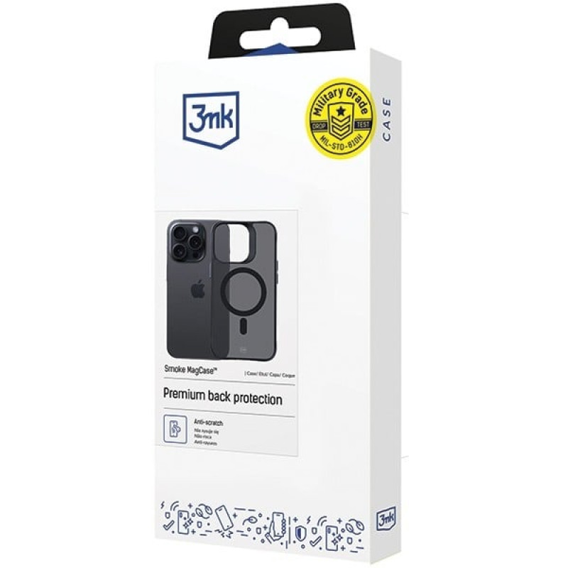 Funda 3MK Smoke MagCase con MagSafe para Apple iPhone 15 Pro Max, Semitransparente (156061-0)