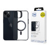 Funda 3MK Satin Armor MagCase con MagSafe para Apple iPhone 13 / 14, transparente con marco negro (156075-0)