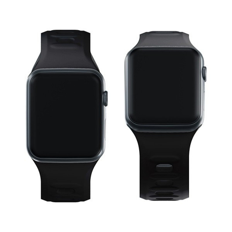 Correa de reloj de silicona 3mk para Apple Watch 38/40/41 mm, negra