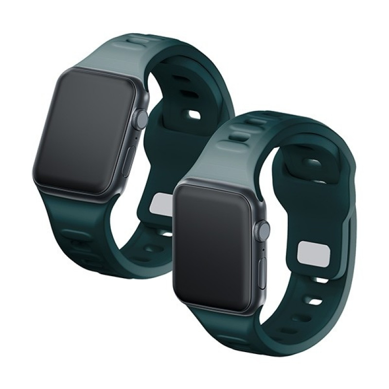 Correa de reloj de silicona 3mk para Apple Watch 38/40/41 mm, verde eterno