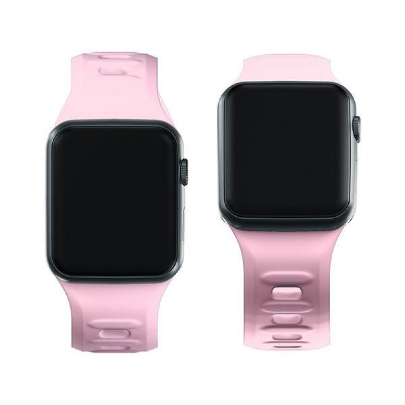Correa de reloj de silicona 3mk para Apple Watch 38/40/41 mm, rosa empolvado