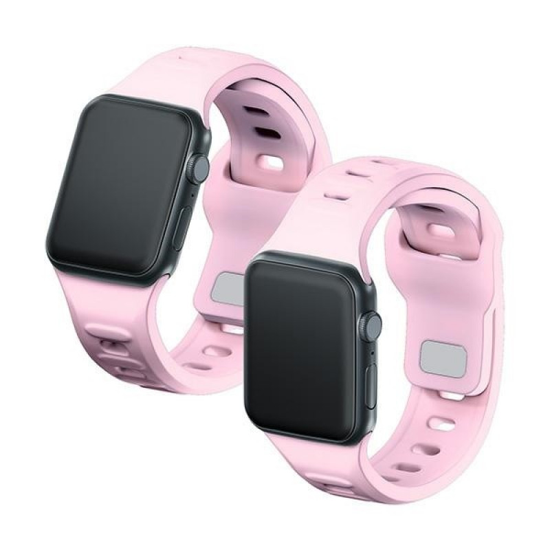 Correa de reloj de silicona 3mk para Apple Watch 38/40/41 mm, rosa empolvado