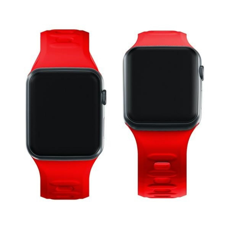 Correa de reloj de silicona 3mk para Apple Watch 38/40/41 mm, roja
