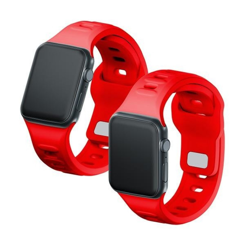 Correa de reloj de silicona 3mk para Apple Watch 38/40/41 mm, roja
