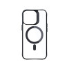 Funda 3MK Satin Armor MagCase con MagSafe para Apple iPhone 15 Pro, transparente con marco negro