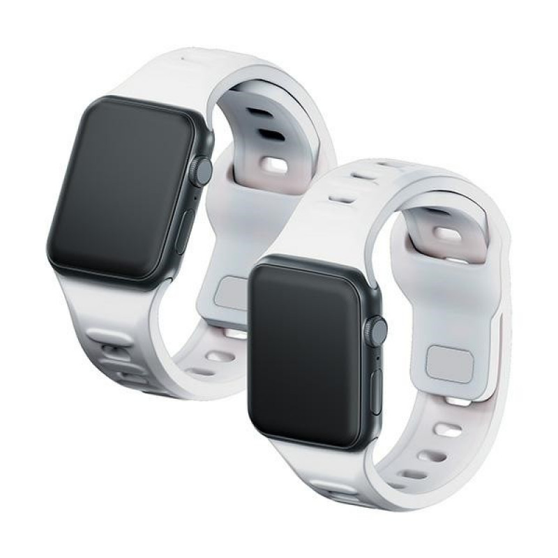 Correa de reloj de silicona 3mk para Apple Watch 38/40/41 mm, blanca