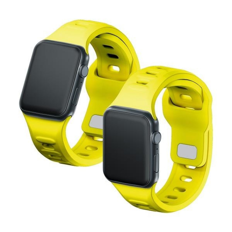 Correa de reloj de silicona 3mk para Apple Watch 38/40/41 mm, amarilla