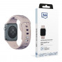 Correa de reloj de silicona 3mk para Apple Watch 42/44/45/49 mm, rosa beige / latte