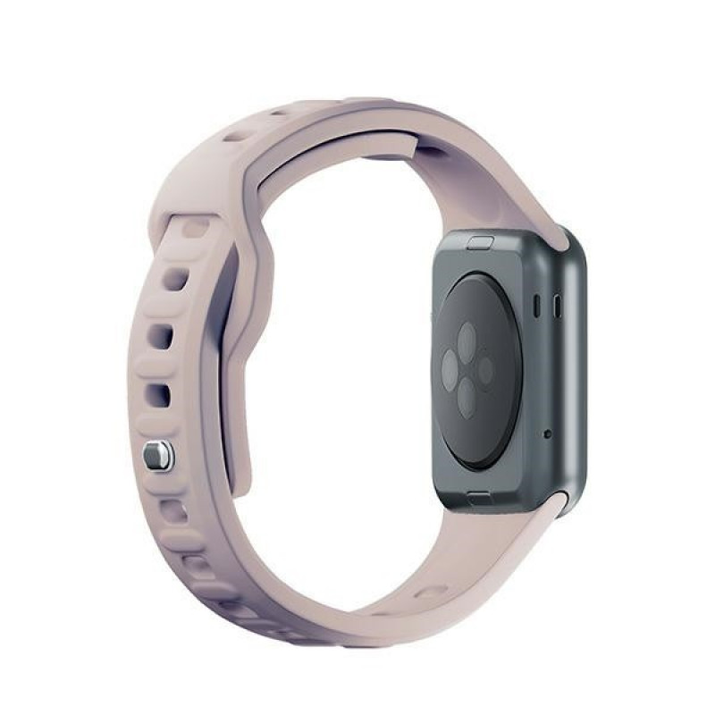 Correa de reloj de silicona 3mk para Apple Watch 42/44/45/49 mm, rosa beige / latte