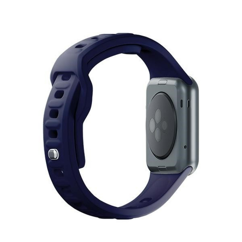 Correa de reloj de silicona 3mk para Apple Watch 42/44/45/49 mm, azul océano
