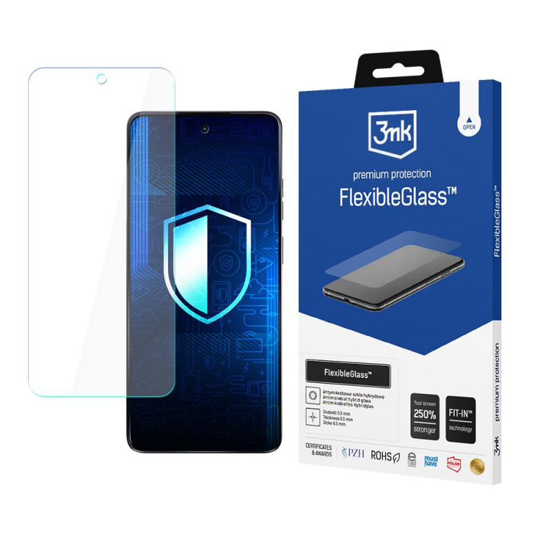 Protector de pantalla de vidrio híbrido 3MK FlexibleGlass para Motorola Moto G24 / G24 Power