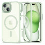 Funda Tech-Protect MagMat MagSafe para Apple iPhone 15, verde/transparente