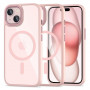 Funda Tech-Protect MagMat MagSafe para Apple iPhone 15, rosa/transparente