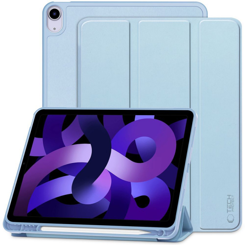 Funda Tech-Protect SmartCase Pen para iPad Air 10.9" (4/5 gen, 2020-2022) / iPad Air 11" (6/7/8 gen, 2024-2026), azul cielo