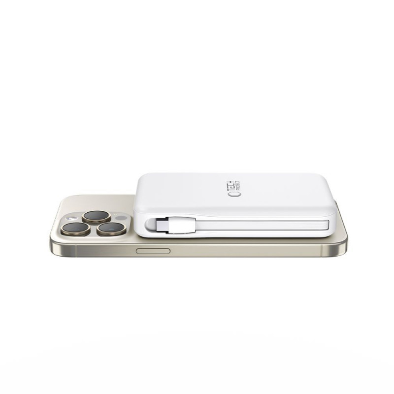 Tech-Protect PB31 LifeMag MagSafe batería externa 10000 mAh, 15 W, blanca