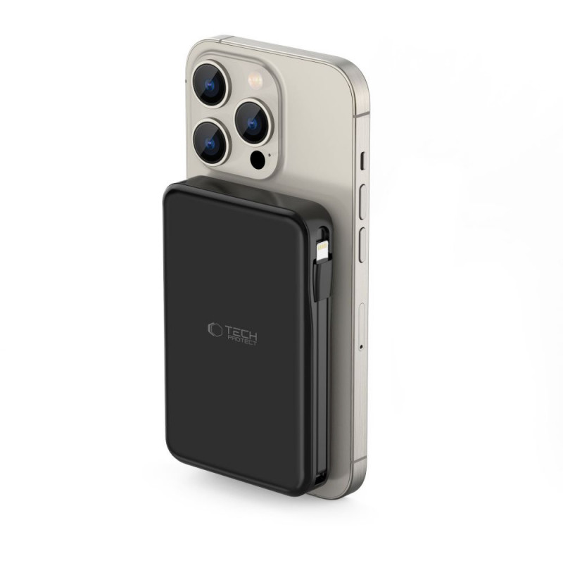 Tech-Protect PB31 LifeMag MagSafe batería externa 10000 mAh, 15 W, Negra