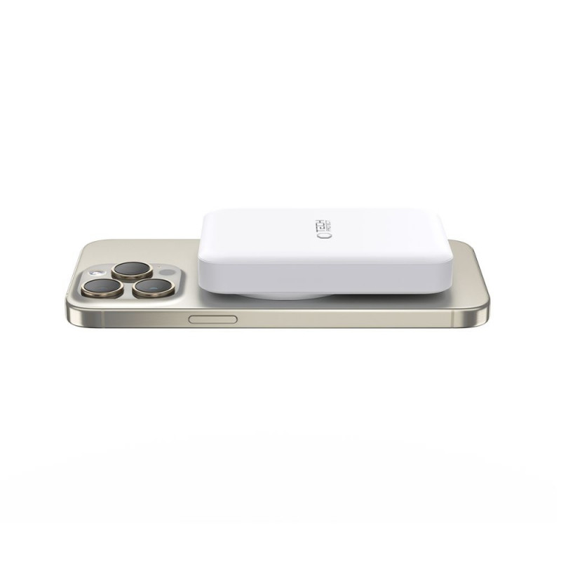 Batería externa Tech-Protect PB11 LifeMag MagSafe 10000 mAh, 15 W, Blanca