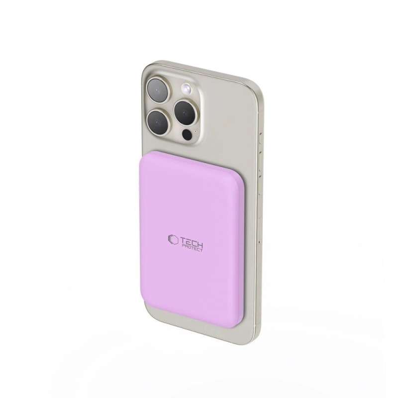 Batería externa Tech-Protect PB10 LifeMag MagSafe 5000 mAh, 15 W, lila