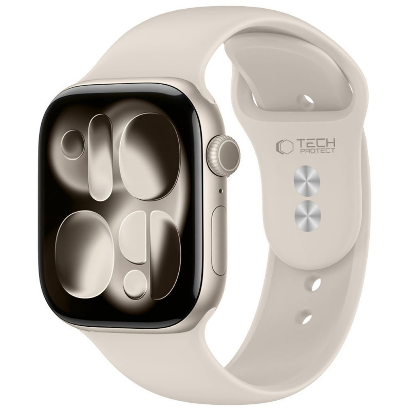 Correa de silicona Tech-Protect para Apple Watch 4/5/6/7/8/9/SE/10 (38/40/41/42 mm), Starlight