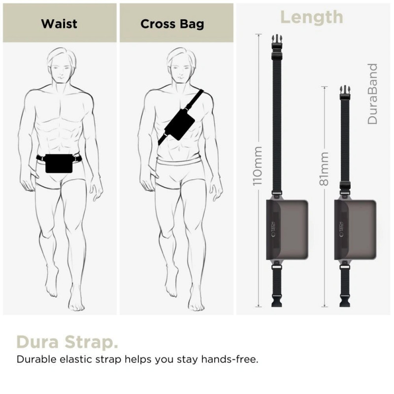 Funda impermeable universal Tech-Protect UWP10, negra/transparente