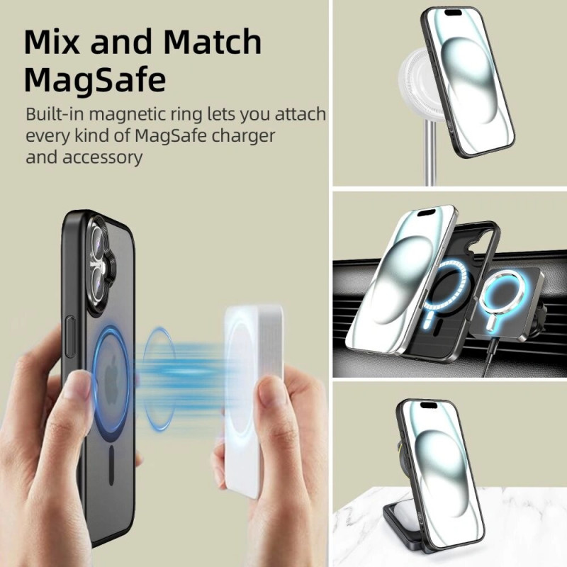 Funda Tech-Protect MagMat MagSafe para Apple iPhone 16, negro mate