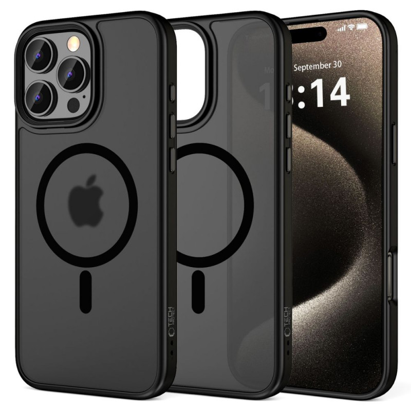 Funda Tech-Protect MagMat MagSafe para Apple iPhone 16 Pro, negro mate