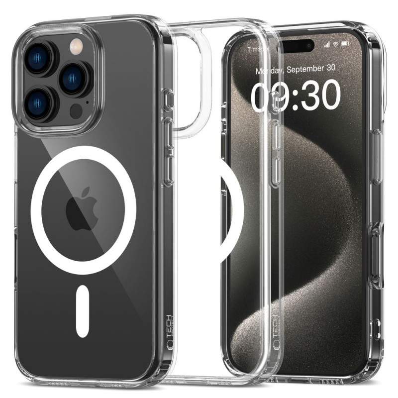 Funda Tech-Protect Flexair Hybrid MagSafe para Apple iPhone 16 Pro, transparente